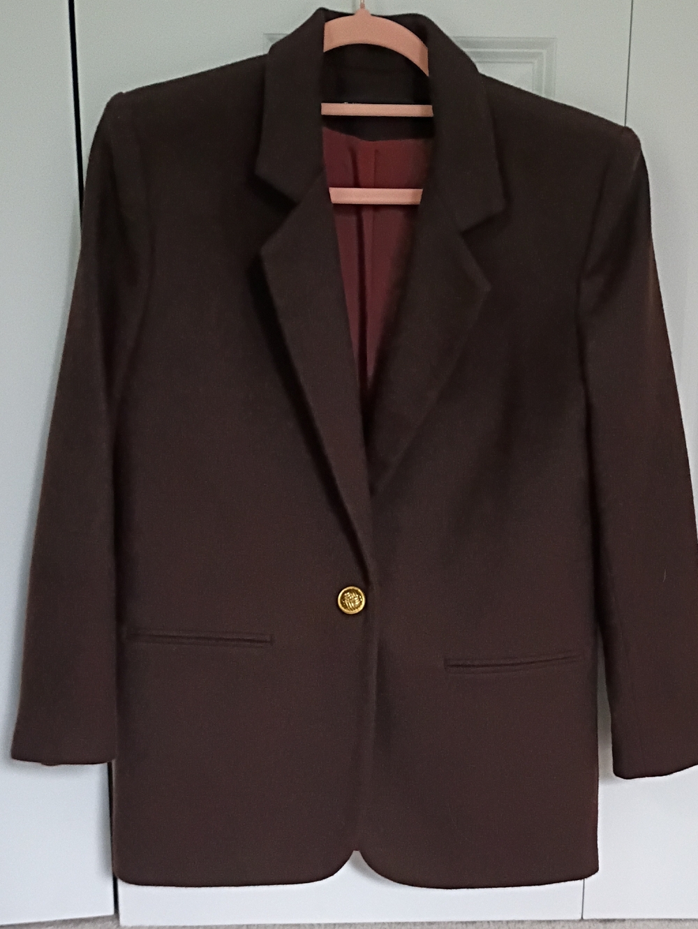 Classic Women's Dark Brown Single-Button Blazer Jacket